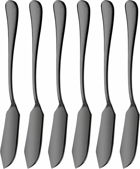 House Of Husk Botermesjes Set - Zwart - RVS - Botermes - Smeermessen - Tapas Mesjes - 6 Stuks