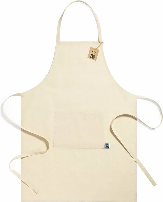 Happyshopper Keukenschort - Kookschort - Voor Mannen En Vrouwen - Fairtrade Katoen - Beige