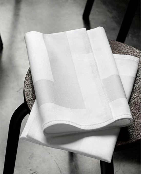 De Witte Lietaer Luna-a Servet 51 X 51 Cm, Per 4 - Damast/wit