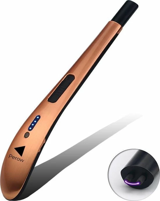 Perow Oplaadbare Lange Elektrische Aansteker - Rose Goud - Duurzame Plasma Aansteker - Inclusief Cadeauverpakking - BBQ - Kaarsen - Afbeelding 4