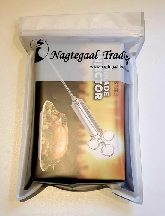 Nagtegaal Design Marinade Injector Set Met Accessoires In Opbergdoos - Afbeelding 7