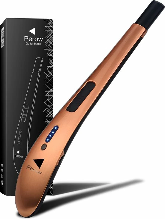 Perow Oplaadbare Lange Elektrische Aansteker - Rose Goud - Duurzame Plasma Aansteker - Inclusief Cadeauverpakking - BBQ - Kaarsen