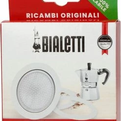 Bialetti Moka Aluminium Filterplaatje + 3 Rubber Ringen - 3 En 4 Kops