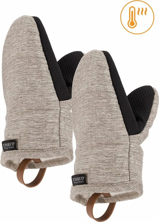 Tiseco Gripper Ovenwant - Antislip - Set Van 2 - Taupe