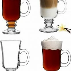 MONOO Irish Coffee Glazen Met Handvat - 4 Stuks - Koffieglazen – Macchiato Glazen
