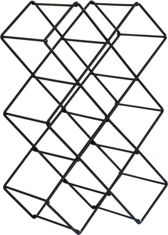 Metalen Wijnrek 8 Flessen Van Naturn Living - Wijnrek Metaal - Wijnkast - Flessen Houder - Opbergkast - Wijnpakket Cadeau - Wijn Accessoires - Wijnflessenrek - Mat Zwart