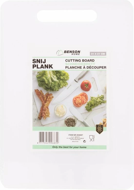 Benson Kunststof Snijplank - Groot - 31 X 21 X 0.5 Cm - Wit - Afbeelding 4